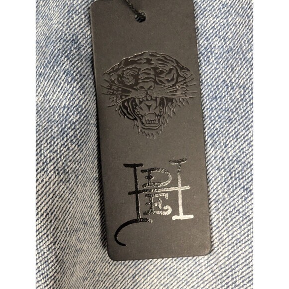 Ed Hardy “Love Etern” Painted Heart Design Denim Cut Off Shorts Women 30 NWT! - Picture 7 of 12